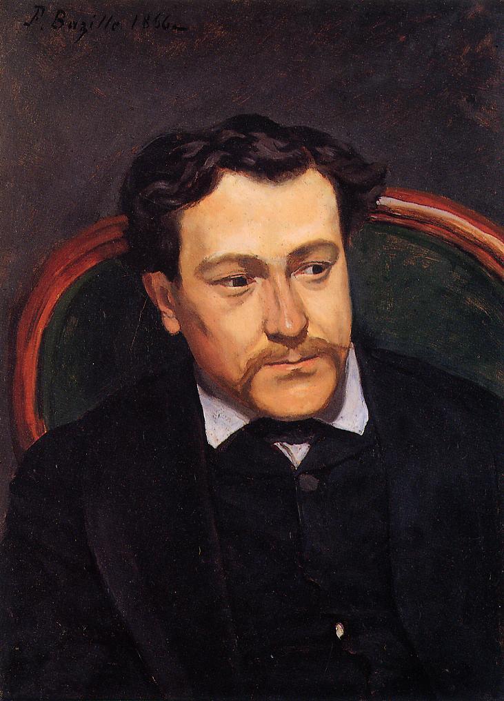 Portrait of Edouard Blau, vintage artwork by Jean Frederic Bazille, 12x8" (A4) Poster