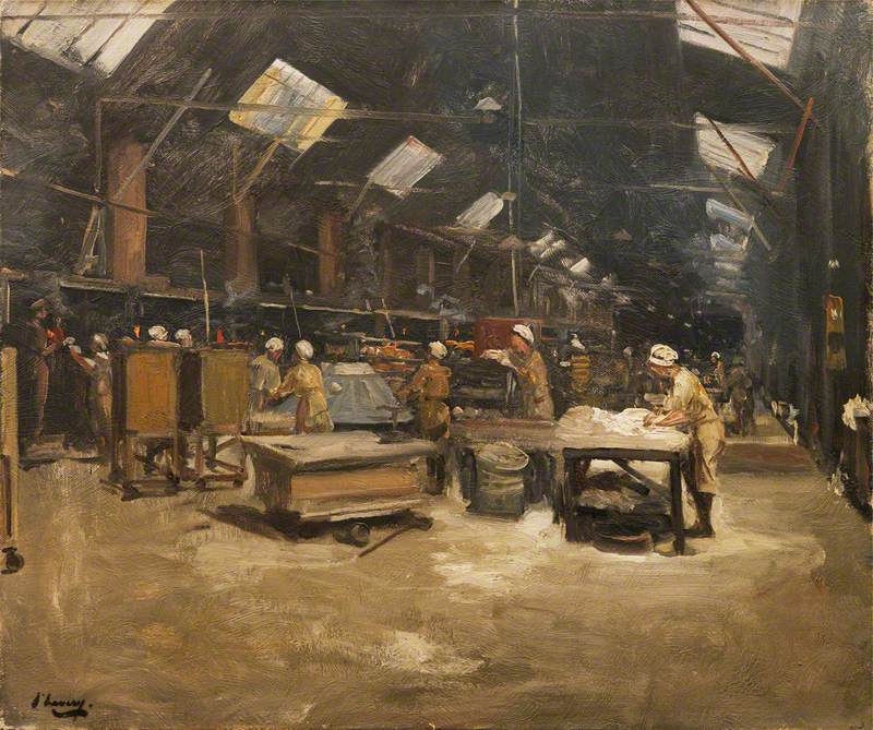 The Bakeries, Dieppe by Sir John Lavery, R.A.,A3(16x12")Poster