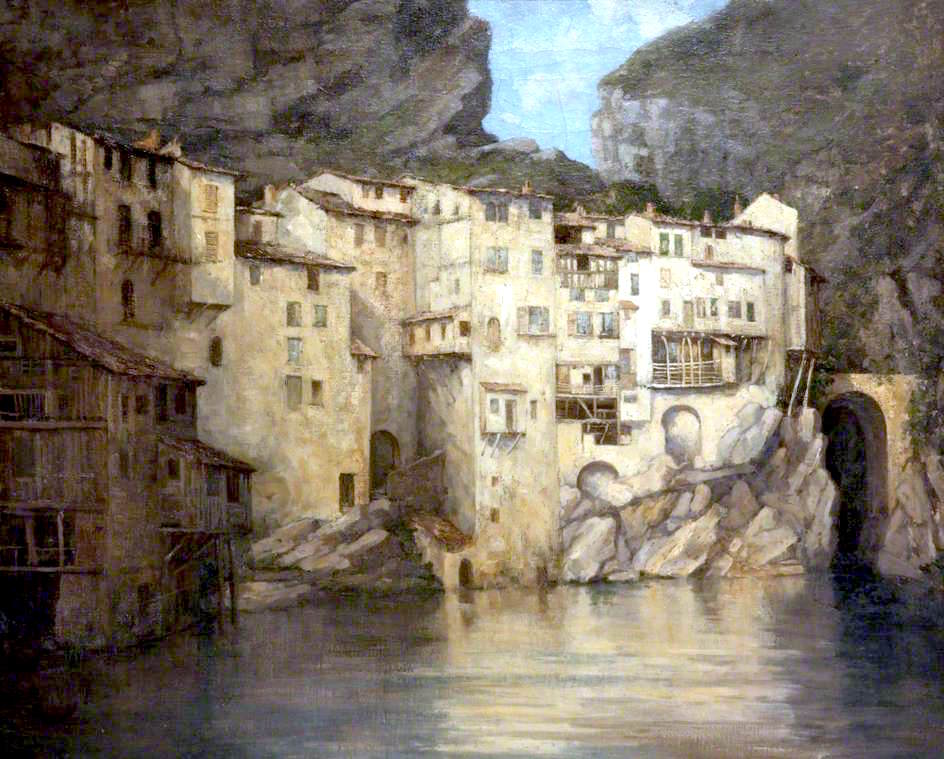 Les maisons suspendues, Valence by Isobelle Ann Dods-Withers,16x12(A3) Poster