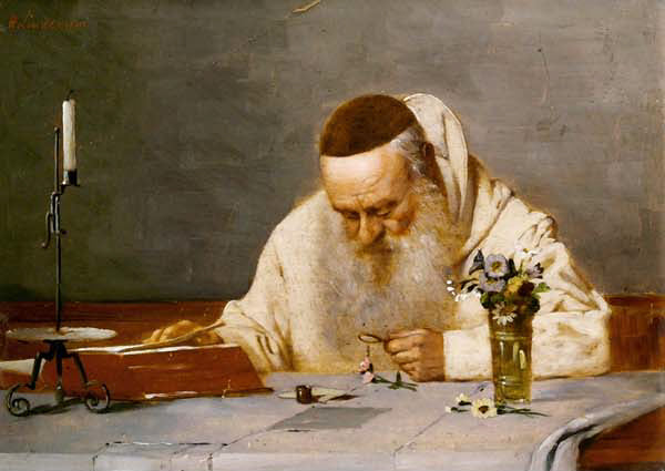 The Botanist Monk, vintage artwork by Richard Linderum, 12x8" (A4) Poster