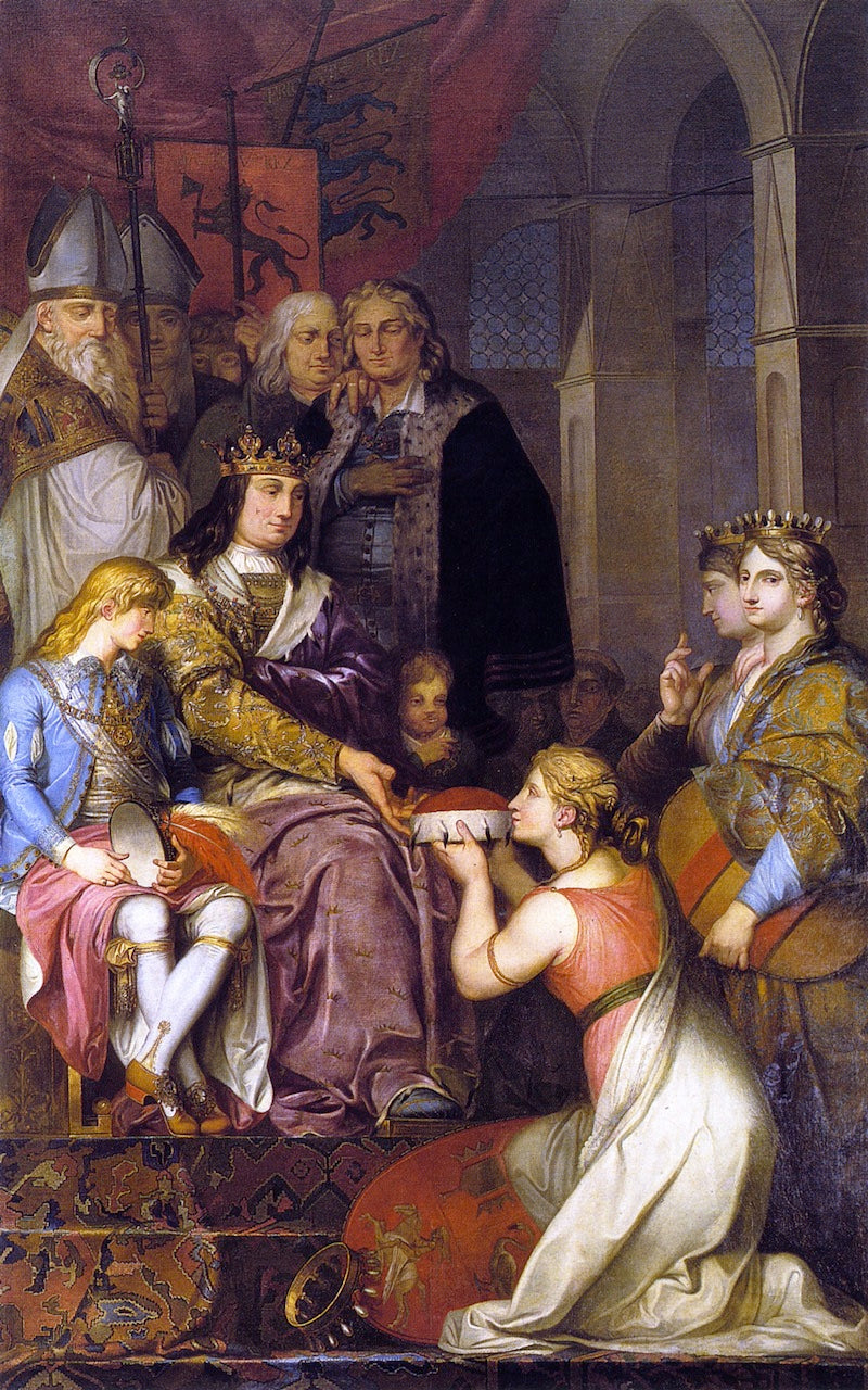 Christian I Elevates Holstein to a Duchy in 1474, vintage artwork by Nicolai Abraham Abildgaard, 12x8" (A4) Poster