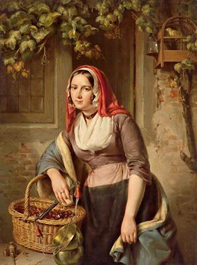 The Chestnut Seller, vintage artwork by Elisabeth Alida Haanen, A3 (16x12") Poster Print