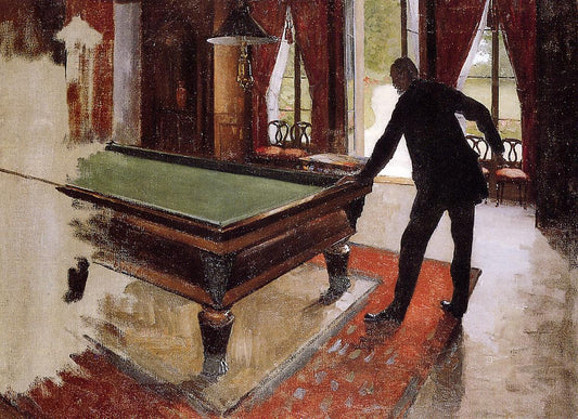 Billiards (unfinished), vintage artwork by Gustave Caillebotte, 12x8" (A4) Poster