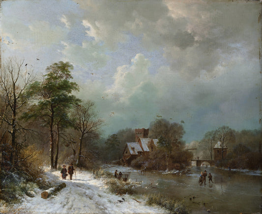 Winter Landscape, Holland, vintage artwork by Barend Cornelis Koekkoek, A3 (16x12") Poster Print