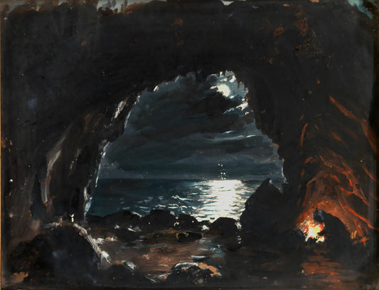 Cave Scene, vintage artwork by John O'Brien Inman, 12x8" (A4) Poster