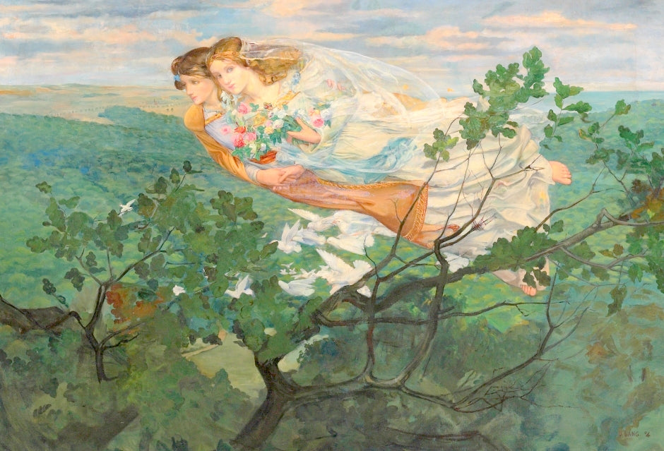 Harbinger of Spring, vintage artwork by Dominique Lang, 12x8" (A4) Poster