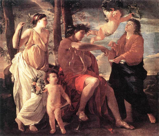 The Inspiration of the Poet, vintage artwork by Nicolas Poussin, 12x8" (A4) Poster