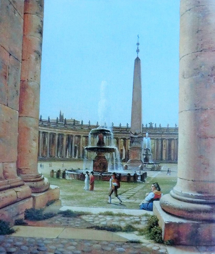 St Peter's Square, vintage artwork by Christoffer Wilhelm Eckersberg, 12x8" (A4) Poster