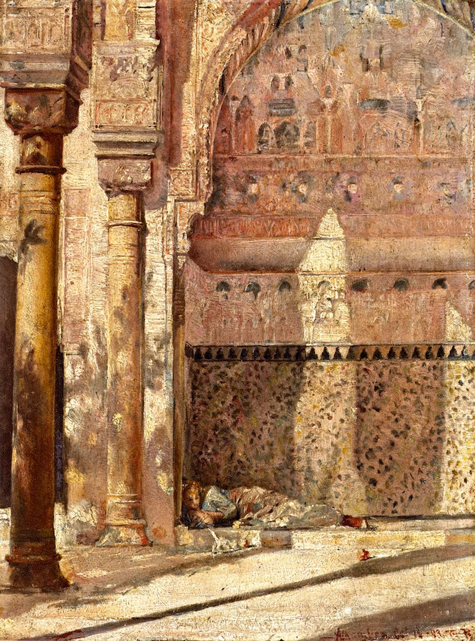 Basking - A Corner in the Alhambra by Tom Roberts,A3(16x12")Poster