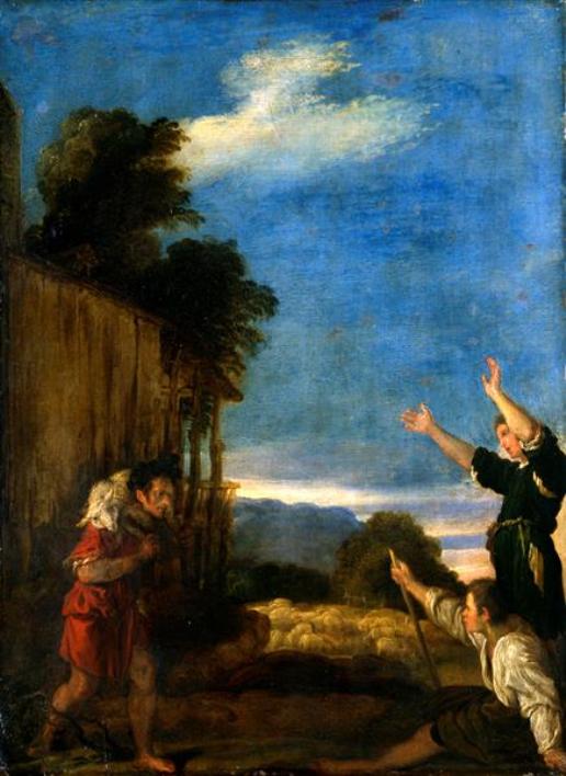 The Parable of the Lost Sheep, vintage artwork by Domenico Fetti, 12x8" (A4) Poster