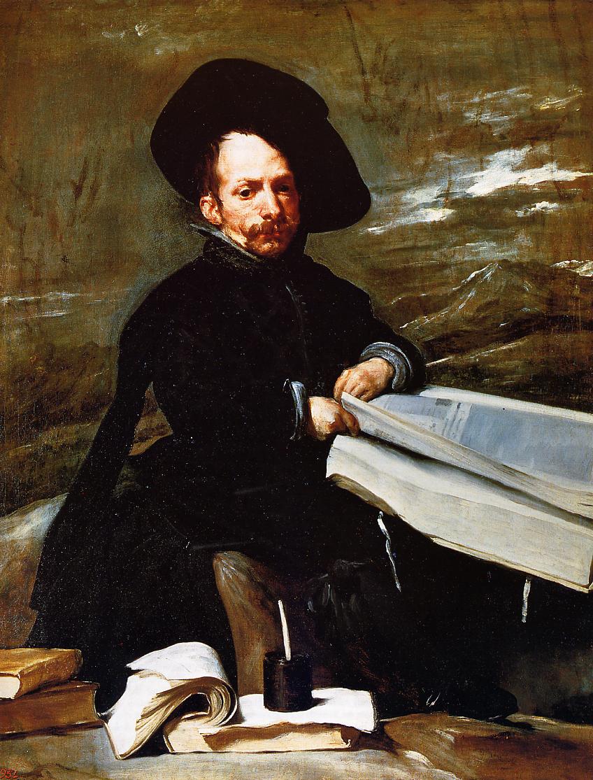 A Dwarf Holding a Tome in His Lap, vintage artwork by Diego Velázquez, 12x8" (A4) Poster