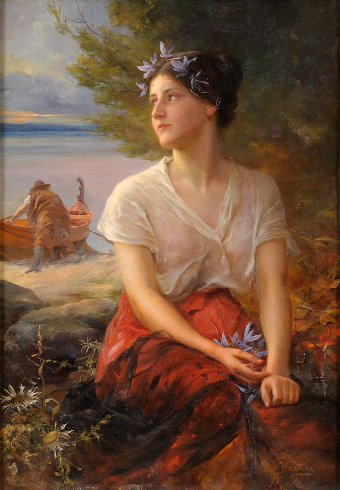 The Loverly Fisherwoman by Paul Hermann Wagner,A3(16x12")Poster