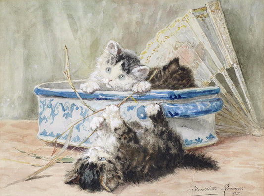 Give us Joy, vintage artwork by Henriette Ronner-Knip, A3 (16x12") Poster Print