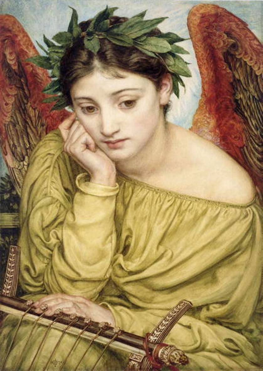 Erato, Muse Of Poetry, vintage artwork by Sir Edward John Poynter, 12x8" (A4) Poster