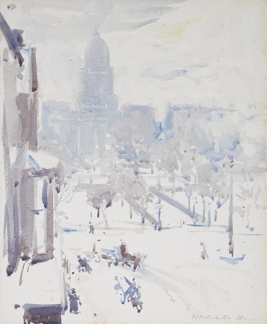 Square in Winter by Francis Campbell Boileau (F.C.B.) Cadell,16x12(A3) Poster