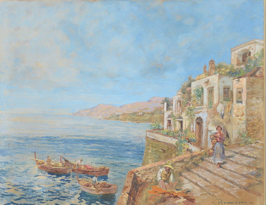 Sorrento, vintage artwork by Carlo Brancaccio, 12x8" (A4) Poster