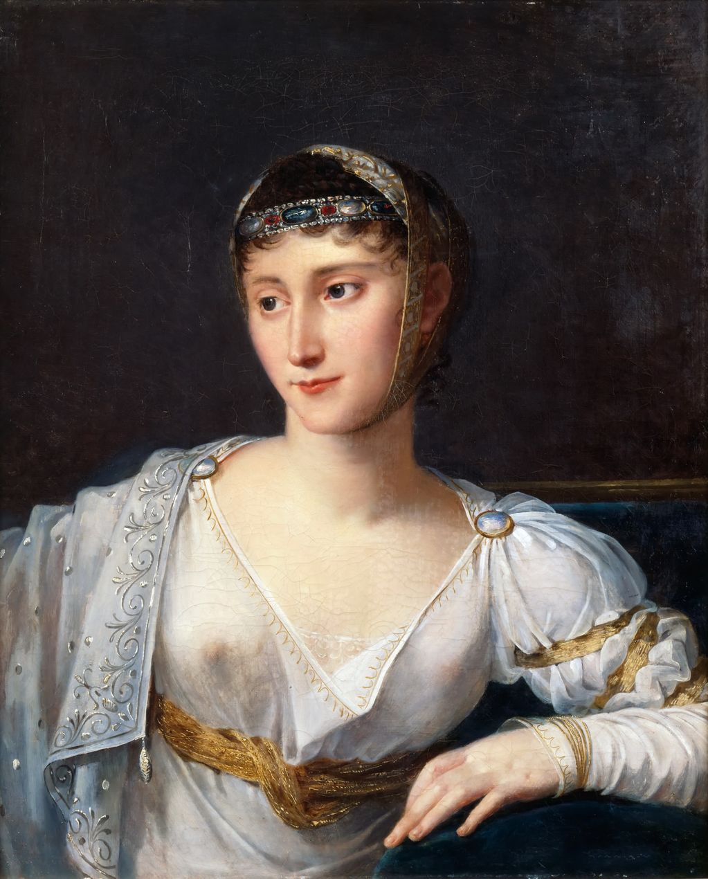 Portrait de Pauline Bonaparte, vintage artwork by Robert Lefèvre, 12x8" (A4) Poster