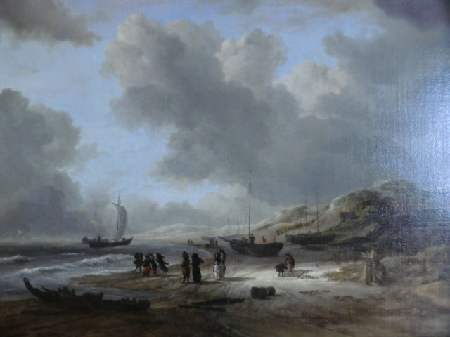 Beach at Scheveningen, vintage artwork by Jacob van Ruisdael, 12x8" (A4) Poster