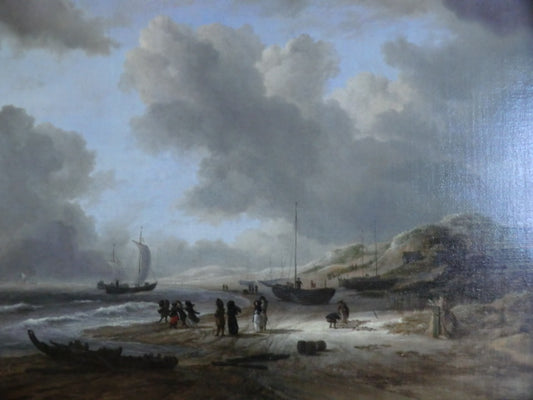 Beach at Scheveningen, vintage artwork by Jacob van Ruisdael, 12x8" (A4) Poster