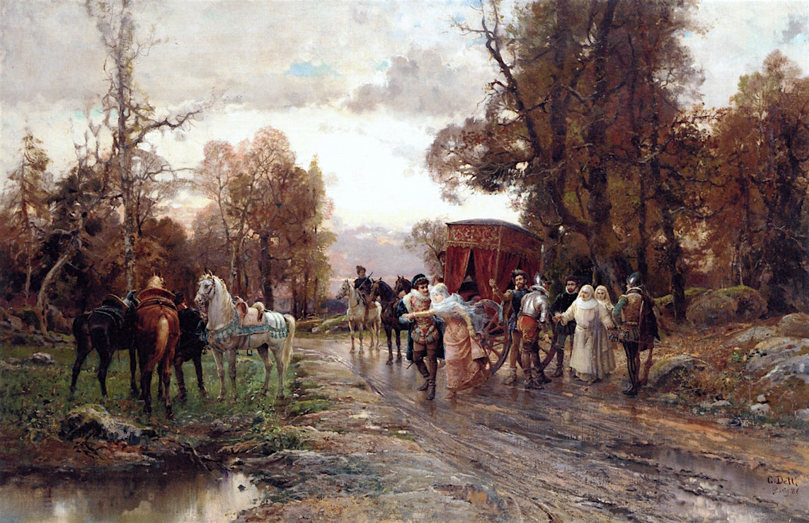 A Safe Passage, vintage artwork by Cesare Augusto Detti, 12x8" (A4) Poster