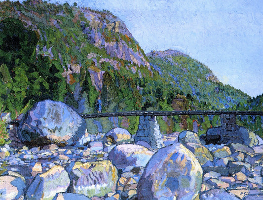 The Mountain Bridge, Norway, vintage artwork by Harold Gilman, 12x8" (A4) Poster