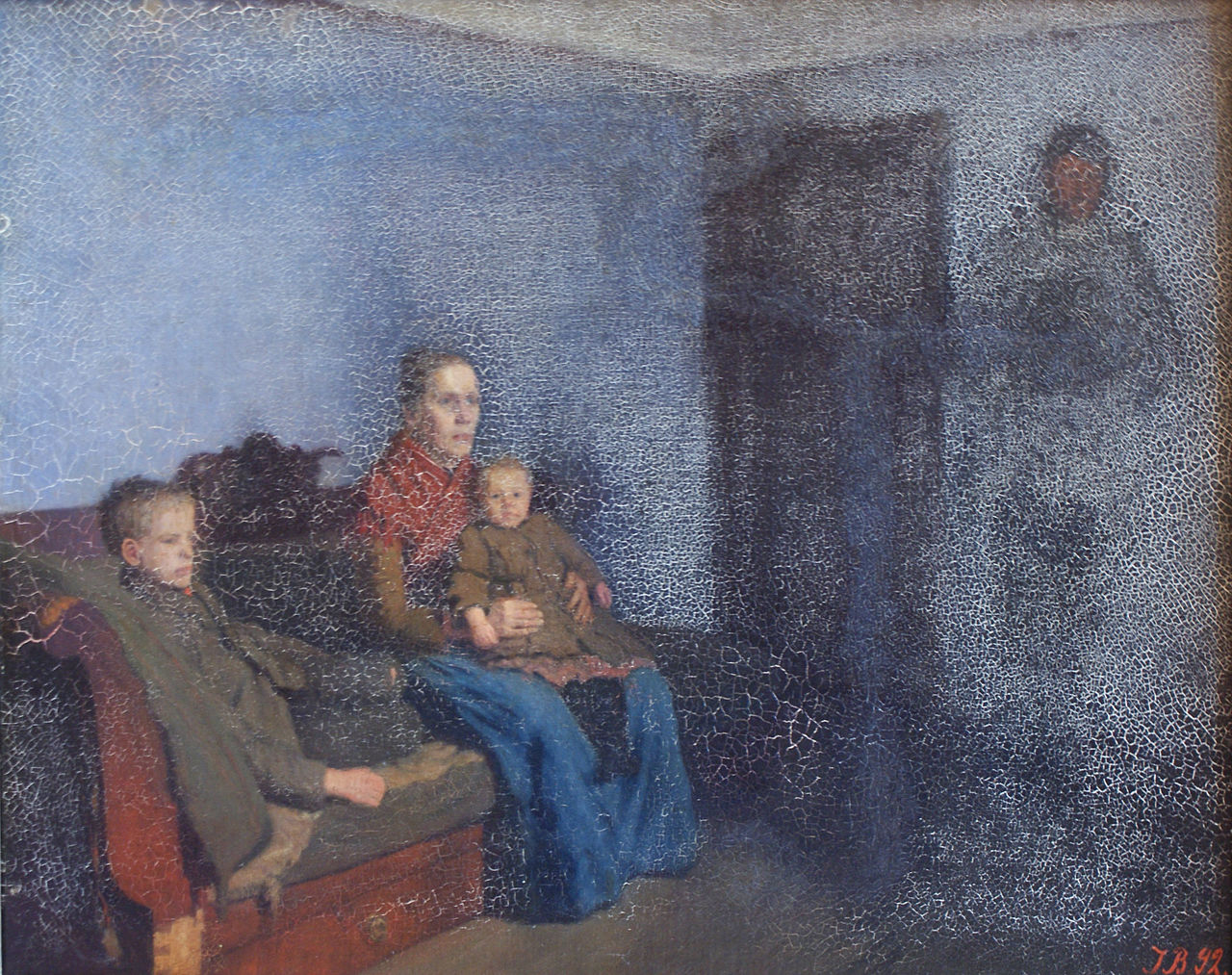 nterior with a Seated Wife and Two Children by Jens Birkholm,A3(16x12")Poster
