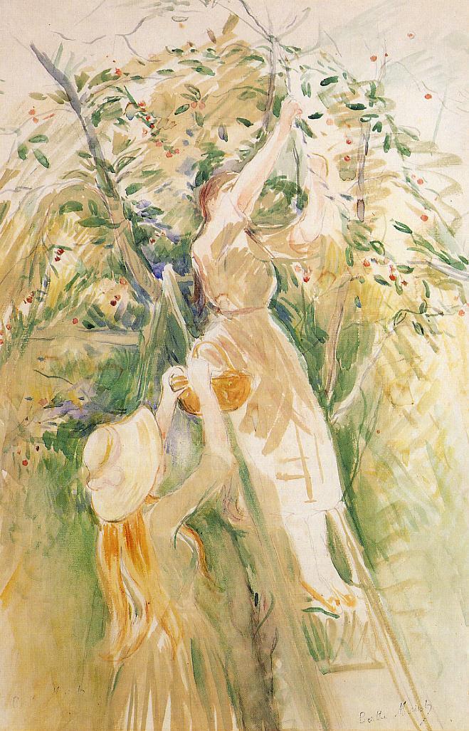 The Cherry Tree (study), vintage artwork by Berthe Morisot, 12x8" (A4) Poster