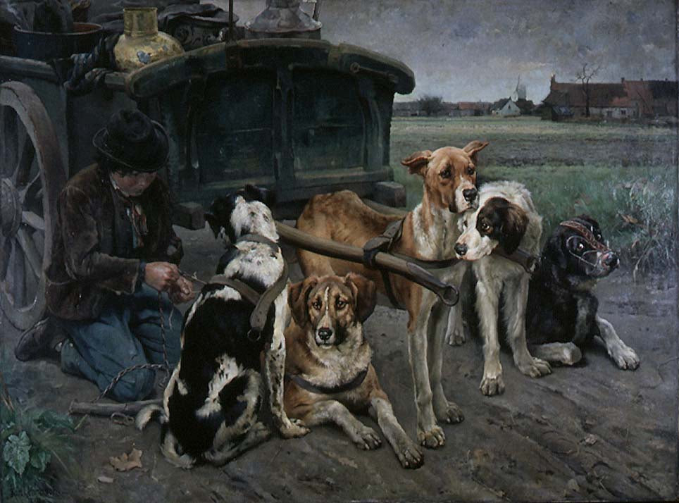 Flemish Dogs by Karl Kristian Uchermann,A3(16x12")Poster