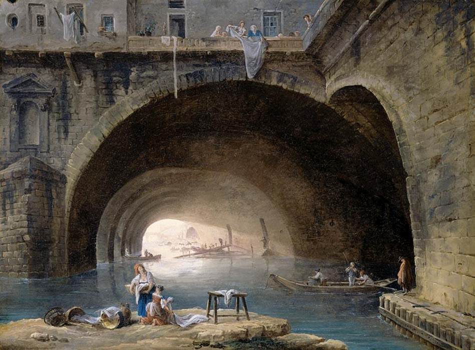 La Bièvre, vintage artwork by Hubert Robert, 12x8" (A4) Poster