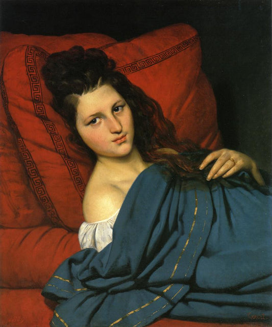 Woman Reclining on a Divan, vintage artwork by Joseph Desire Court, A3 (16x12") Poster Print