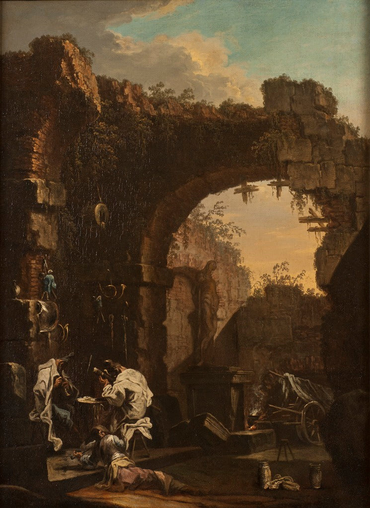 Concert in the Ruins, vintage artwork by Alessandro Magnasco, 12x8" (A4) Poster