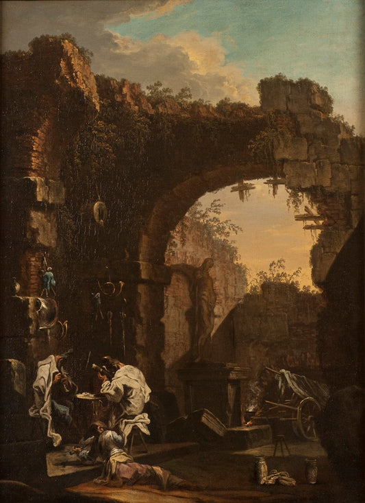 Concert in the Ruins, vintage artwork by Alessandro Magnasco, 12x8" (A4) Poster