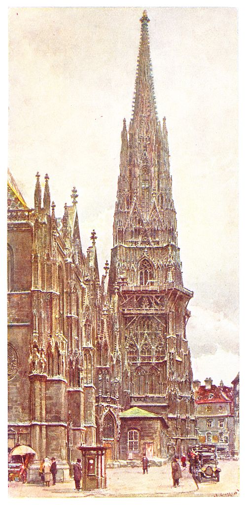 St Stephan Wien, vintage artwork by Ernst Graner, 12x8" (A4) Poster