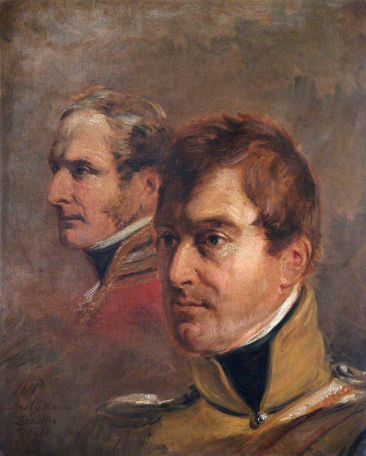 The Honourable Sir Frederick Cavendish Ponsonby  KCB and Major General Sir Colin Campbell, vintage artwork by Jan Willem Pieneman, 12x8" (A4) Poster