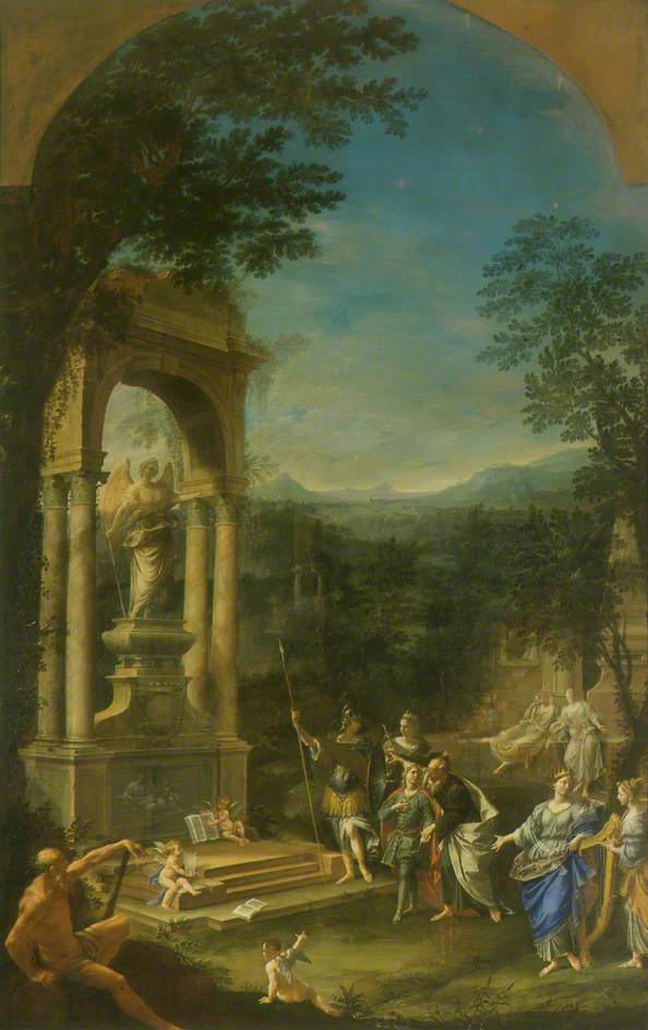 Allegorical Tomb of Thomas Wharton (1648-1715) Politician, vintage artwork by Donato Creti, 12x8" (A4) Poster