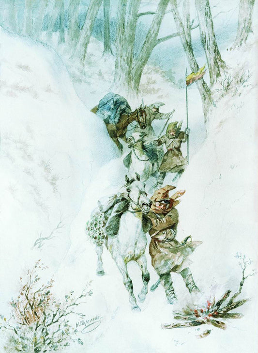 The Hussars, vintage artwork by Nikolai Sverchkov, A3 (16x12") Poster Print