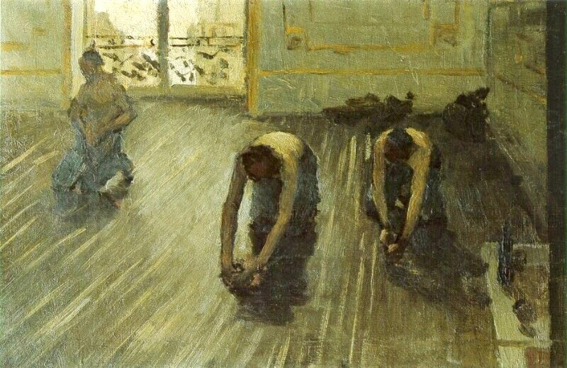 The Floor Planers (Study), vintage artwork by Gustave Caillebotte, 12x8" (A4) Poster