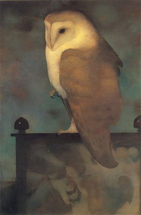 Big Owl, vintage artwork by Jan Mankes, 12x8" (A4) Poster