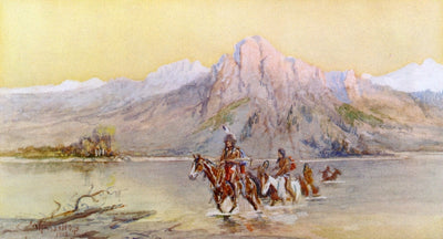 Crossing the Missouri, #1 by Charles Marion Russell,A3(16x12")Poster