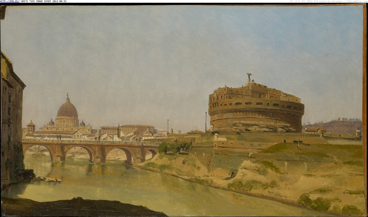 Rome with Saint Peter's Basilica and Castel Sant'Angelo, vintage artwork by Gustaf Soderberg, A3 (16x12") Poster Print