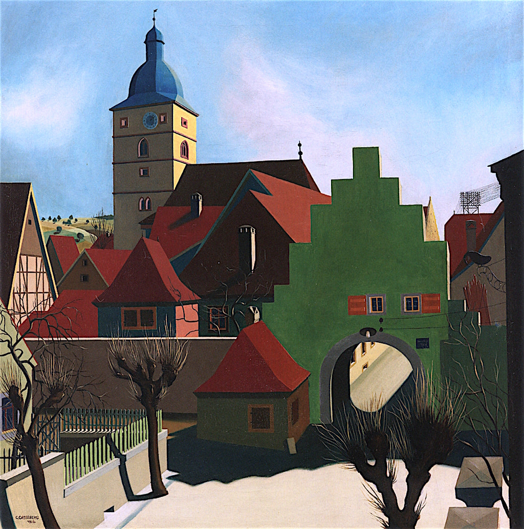 Village Gate in Lower Franconia, vintage artwork by Carl Grossberg, 12x8" (A4) Poster