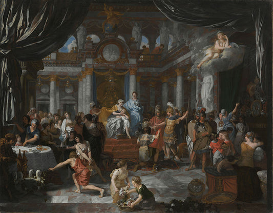 Aeneas at the Feast of Dido, vintage artwork by Gerard de Lairesse, 12x8" (A4) Poster