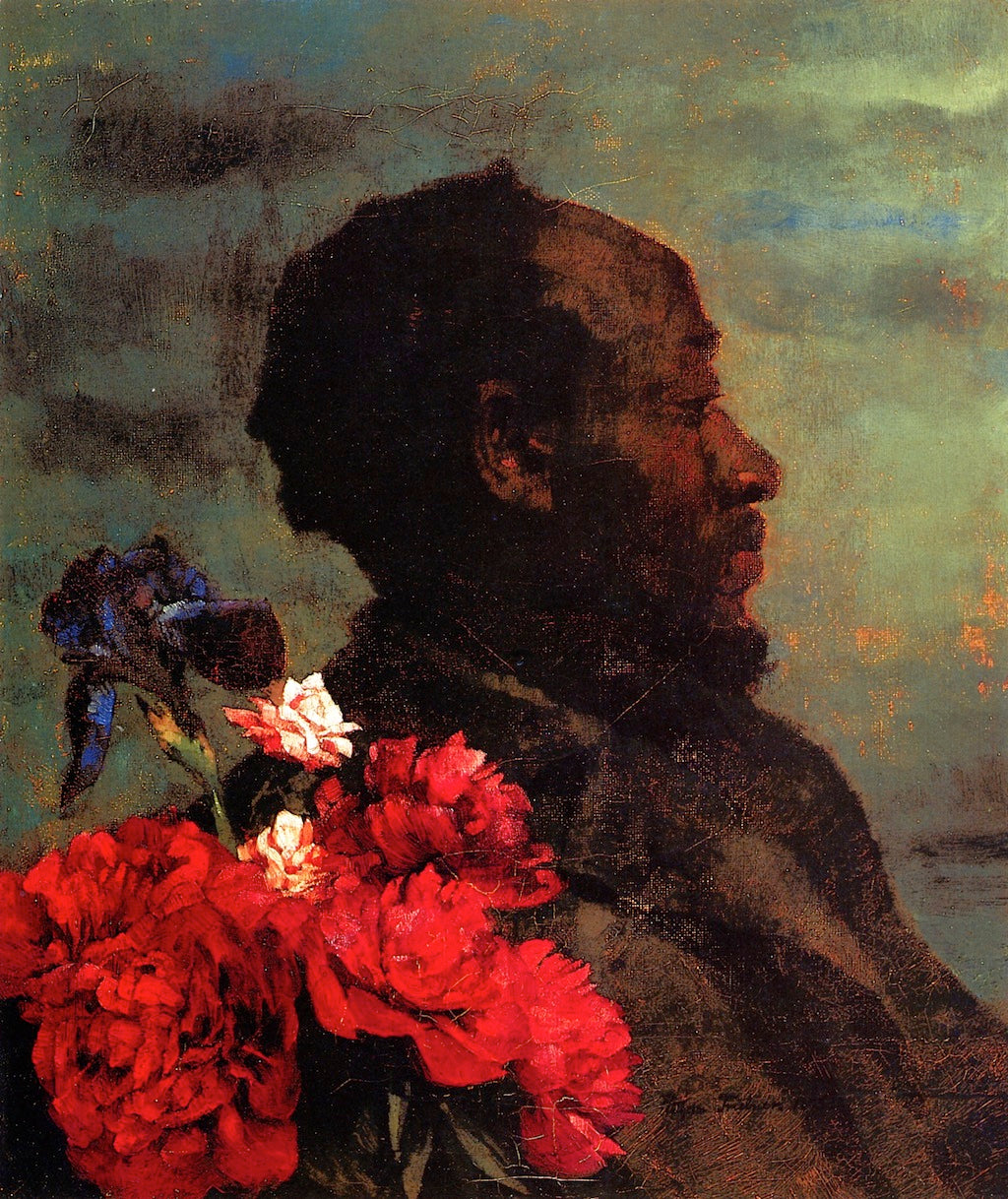 Moor with Peonies by Wilhelm Trubner,A3(16x12")Poster
