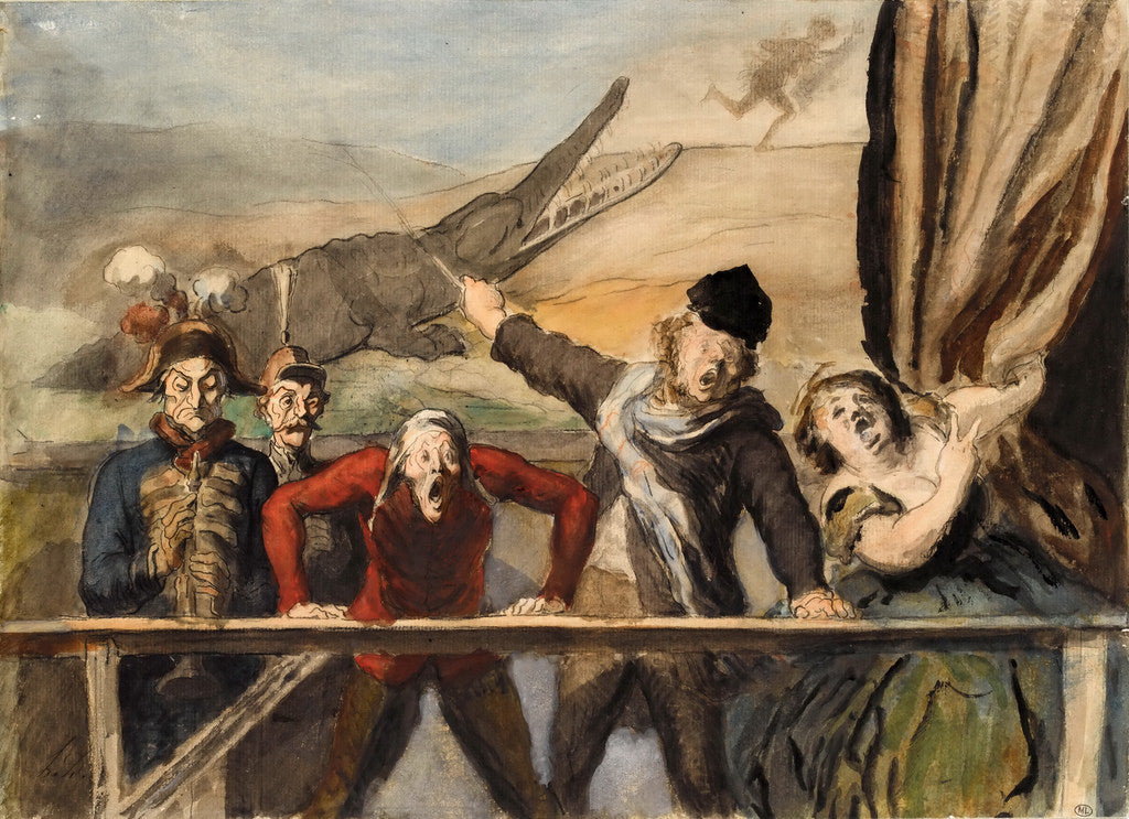 Carnival Parade, vintage artwork by Honore Daumier, A3 (16x12") Poster Print