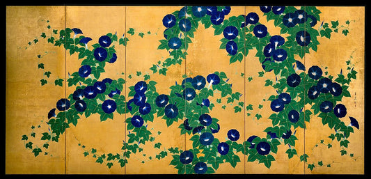 Morning Glories (2 of 2), vintage artwork by Suzuki Kiitsu, A3 (16x12") Poster Print