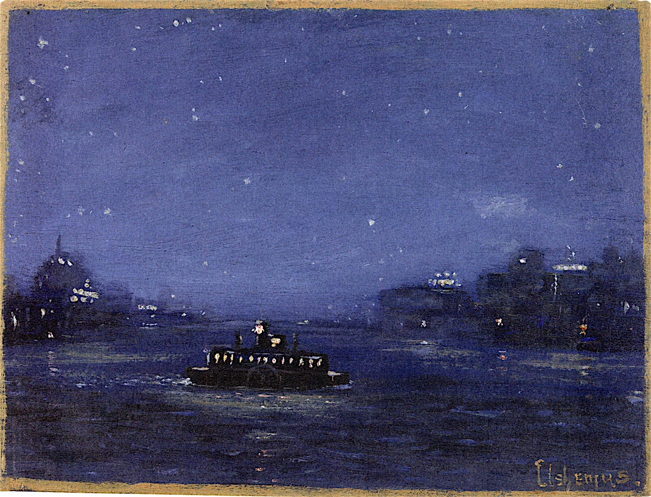 Ferryboat at Night by Louis M. Eilshemius,A3(16x12")Poster