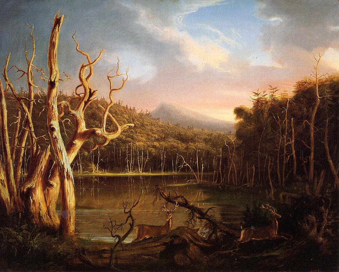 Lake with Dead Trees, vintage artwork by Thomas Cole, A3 (16x12") Poster Print