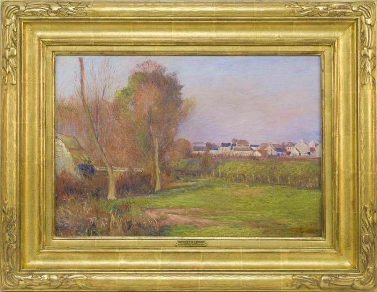Early Morning Autumn, vintage artwork by Dwight W. Tryon, 12x8" (A4) Poster