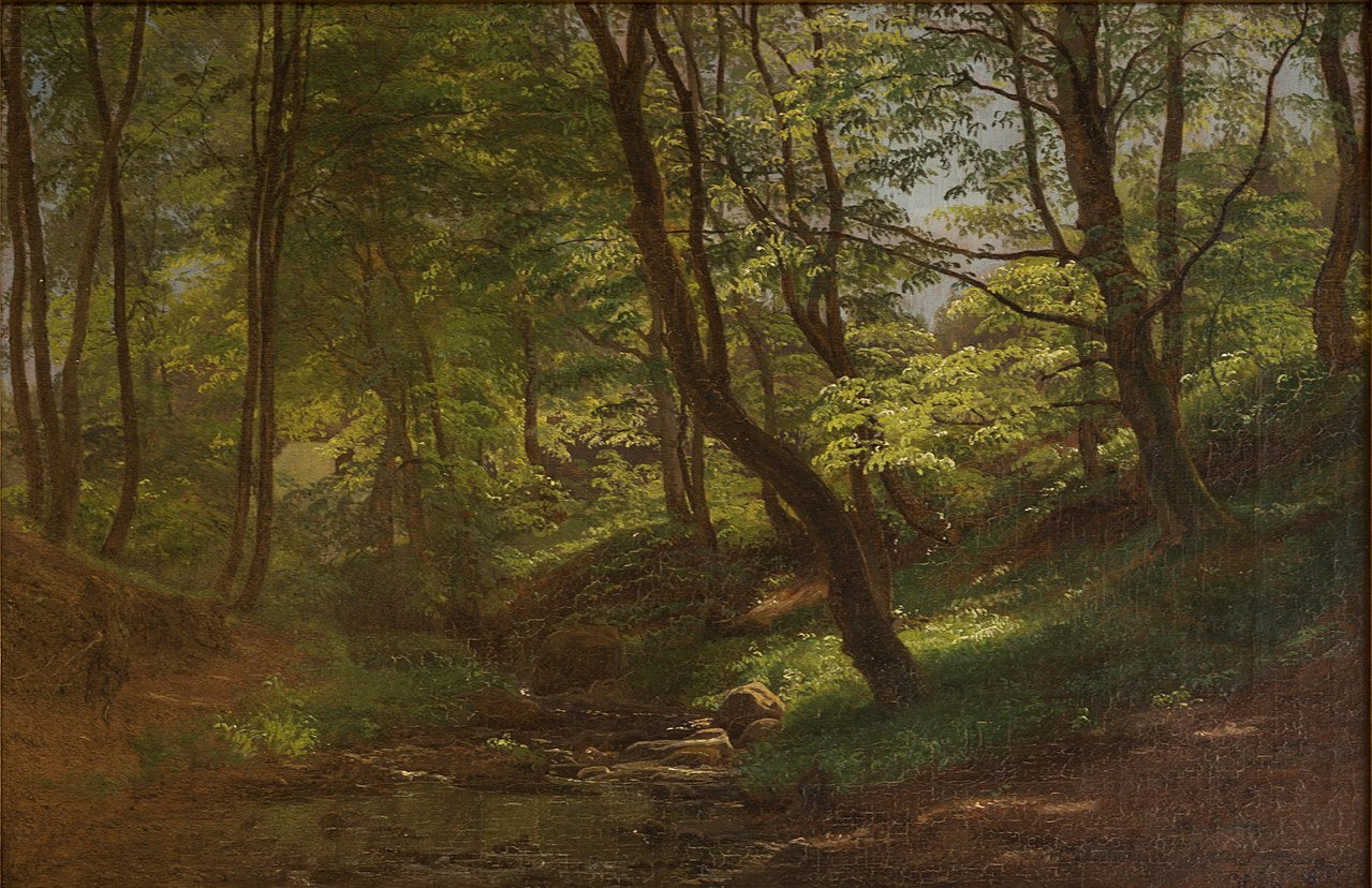 May Day in Beech Forest, vintage artwork by Janus La Cour, 12x8" (A4) Poster