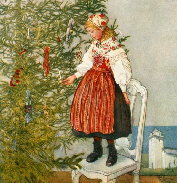 Christmas Tree Confetti by Carl Larsson,A3(16x12")Poster